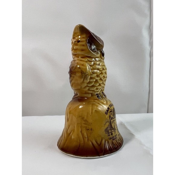 Vintage Souvenir Owl Bell San Francisco Made In Japan Ceramic 4” EUC‎ - Picture 5 of 6